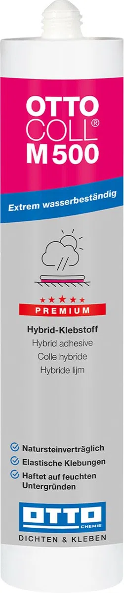 M 500 Hybrid-Klebstoff 310ml C01 weiss – Extrem wasserbeständig – Innen & Außen – Sehr gute Haftung auf vielen Materialien – Elastisch & überstreichbar