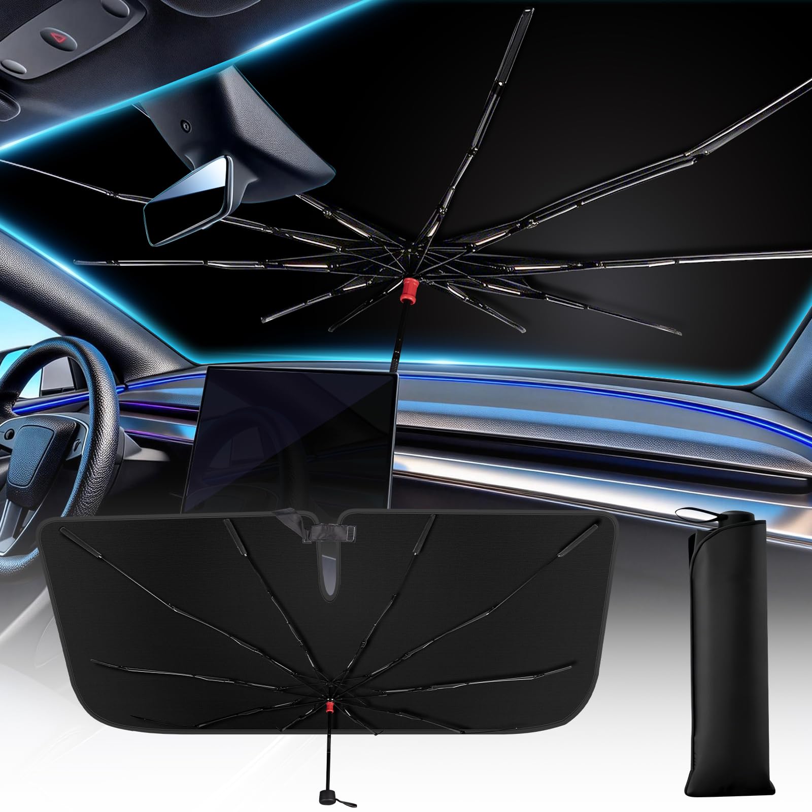 Premium Foldable Windshield Sunshade Umbrella