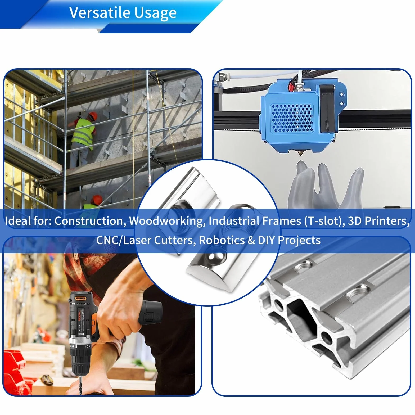 50 Stück Nutensteine M6 Nut 8 T Nutsteine Schrauben 30-Serie M6 Aluprofil 30x30 Vernickeltem Kohlenstoffstahl Gleitmutter mit Federkugel für Alu C Profil 3D Drucker CNC Europanorm (Silber)