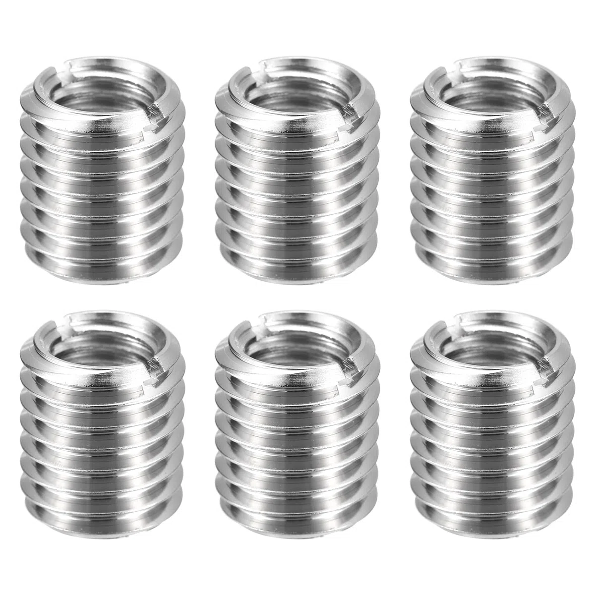 QUARKZMAN 6 Stk Gewindeeinsatz M16 auf M10 x 20mm Edelstahl Einschraubmutter Reduziergewinde Metrische Selbstschneidende Gewindehülse Gewindeadapter für Möbel Reparatur DIY Mechanikbauteile