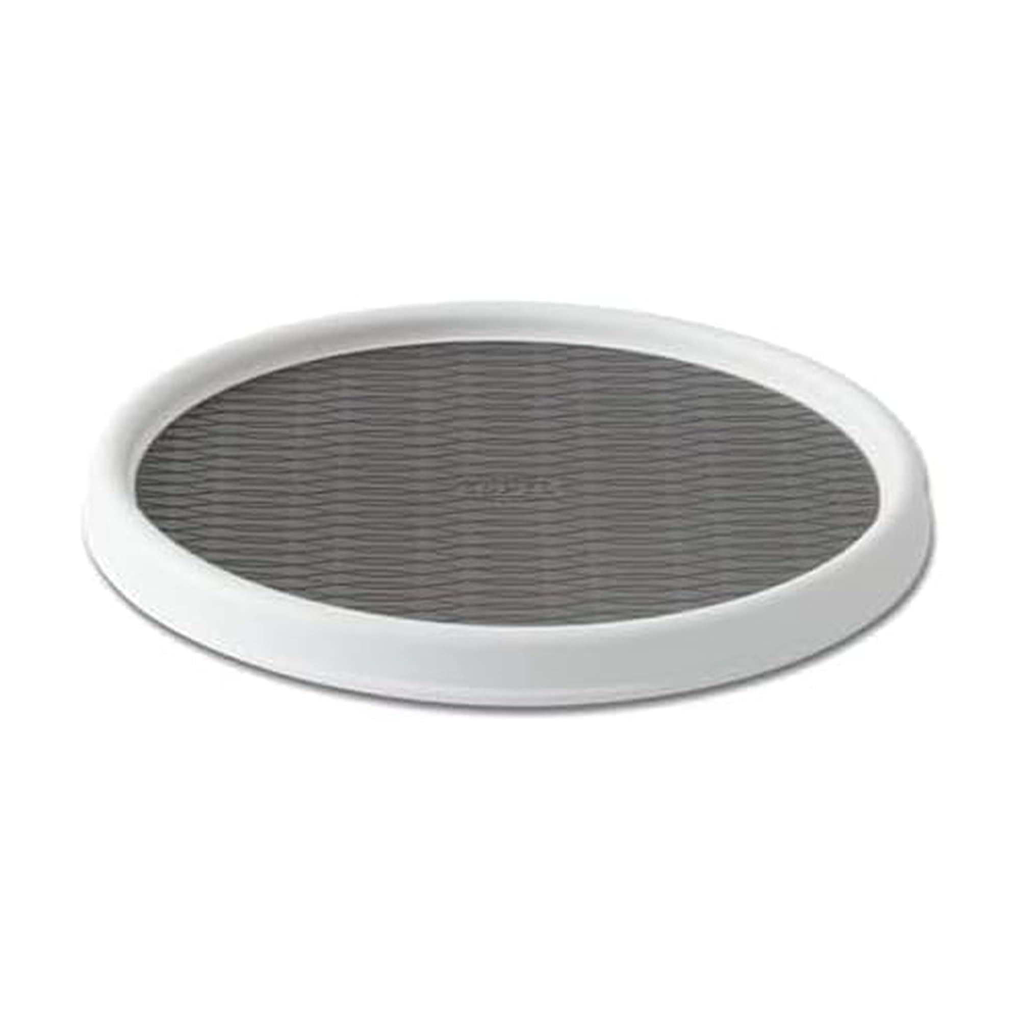 Elevated 12-Inch Rotating Storage Turntable, White & Aqua
