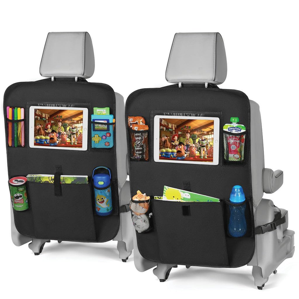 Elegant Grey Vehicle Seat Back Organizer & Protector