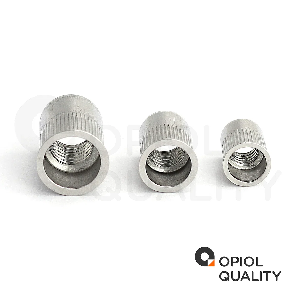 Einnietmuttern kl. Senkkopf Rundschaft offen gerändelt M4x10 mm aus Edelstahl A2 V2A (20 Stück) Nietmuttern Muttern Senkkopfmuttern Blindnietmuttern