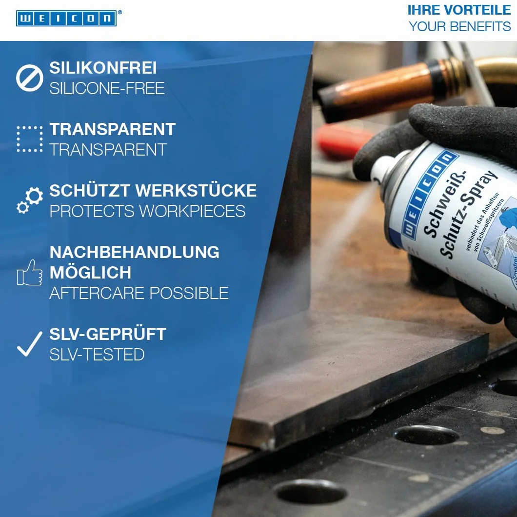 WEICON Schweißschutz-Spray 400 ml | reinigt Schweißdüsen und verhindert das Anhaften von Schweißspritzern | silikonfrei