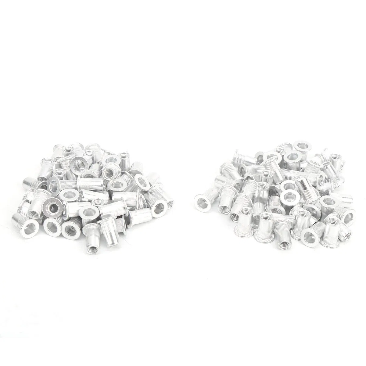 100 Stück M5 Blindnietmuttern Aluminium Flachkopf für Metallplatten Befestigung, Verzinkte Muttern zum Verbinden von Rohren Blechen Hardware-Zubehör robust (100pcs)