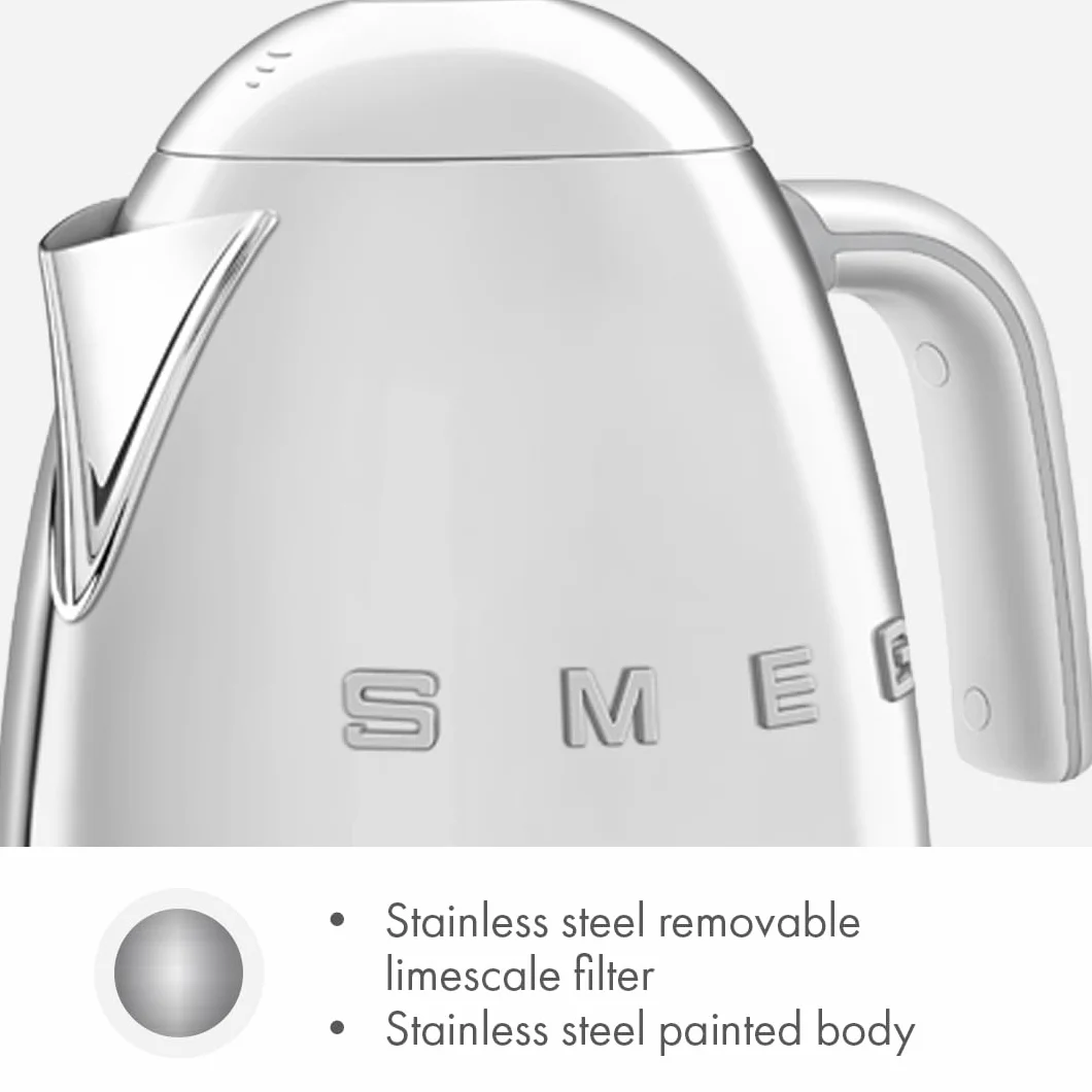 Variable Temperature Electric Kettle 1.7L (7 Cup), Stainless Steel Tea & Coffee Kettle, Fast Boil, Adjustable Temp 122°F–212°F, Keep Warm, Auto Shut-Off, 360° Base, Retro Style-Silver
