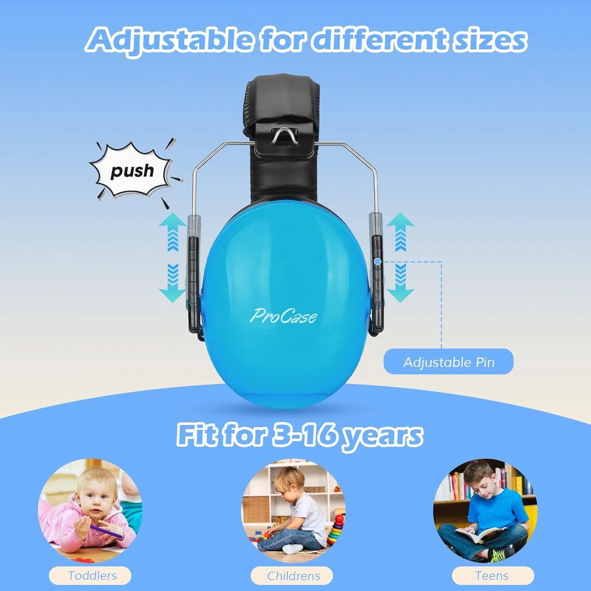 ProCase Kinder Gehörschutz NRR 21dB Lärmschutz für 3-12 Jahren Ohrenschützer Kapselgehörschutz für Schlaf, Reisen & Karnevalsumzügen Autismus Noise Cancelling