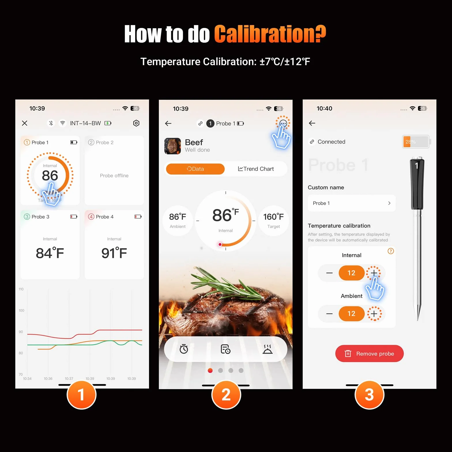 4-Probe WiFi Wireless Meat Thermometer with 360°Readable LCD Standalone Base, WiFi and Bluetooth 5.3 Unlimited Range, IPX8 Waterproof Food Kitchen Thermoemter for BBQ, Grill, Smoker, Oven, Rotisserie
