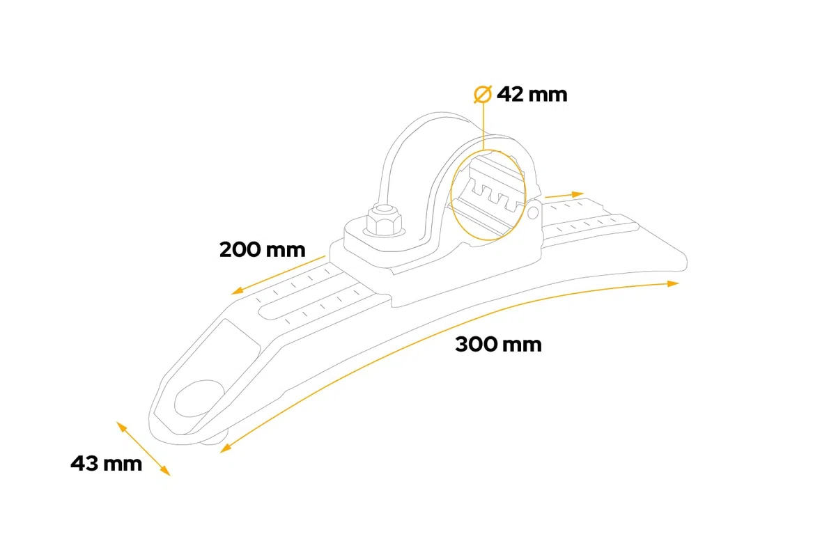 DOMAR DK8148 Montagehalterung für Kotflügel, verstellbare Halterung, Durchmesser 42 mm