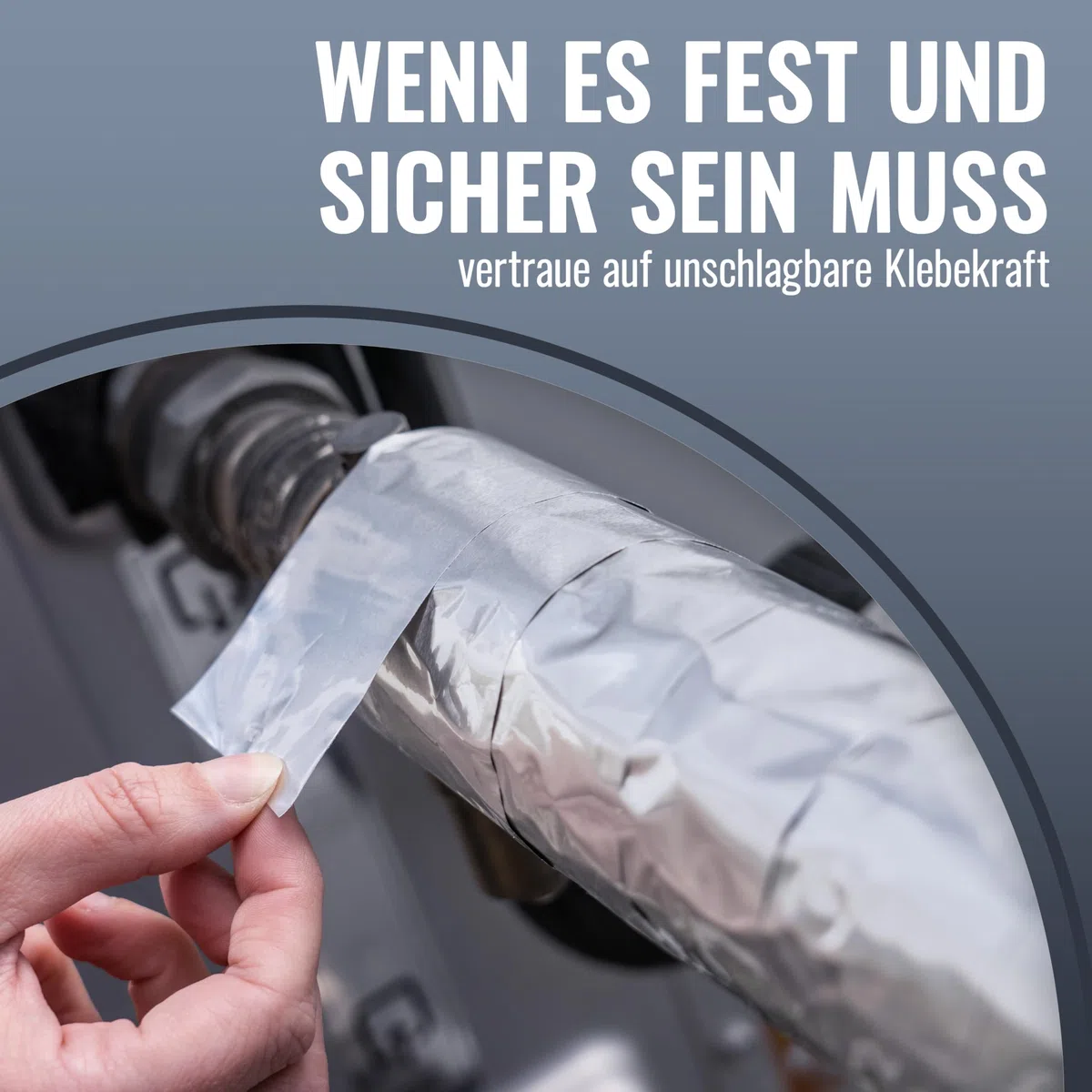 POPPSTAR Aluminium-Klebeband hitzebeständig (50m x 48mm) Aluklebeband für Dämmung & als Dampfsperre für Spülmaschine, Arbeitsplatte, Dachrinne