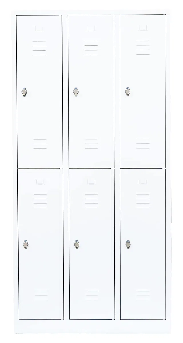 Lüllmann Spind Schließfachschrank weiß 6 Fächer 180x88,5x50cm
