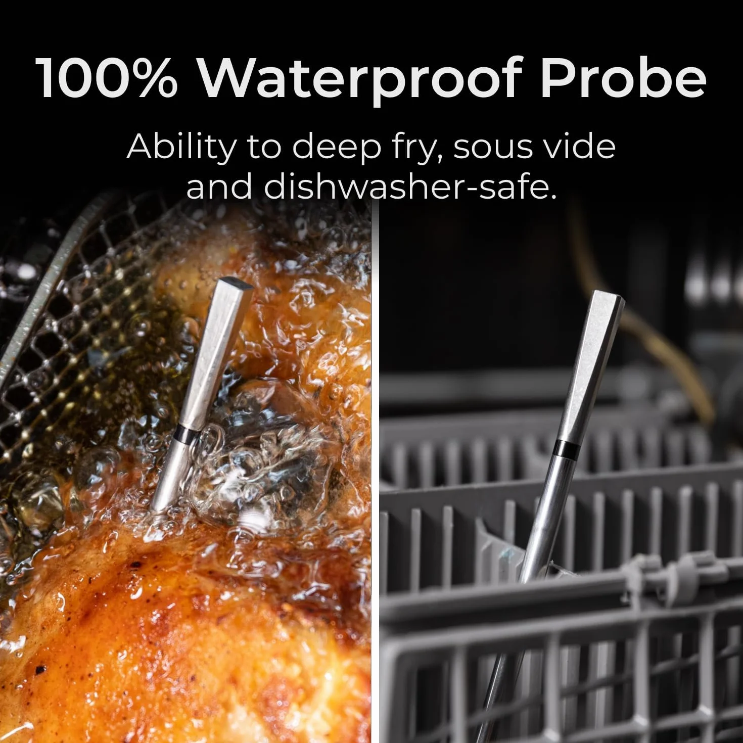 Pro Wireless Thermometer w/Towel & Bar Blade, Brown Sugar, 1000°F | Bluetooth wireless smart thermometer, long range, 1000°F heat resistance. Includes kitchen towel and bar blade bottle opener.