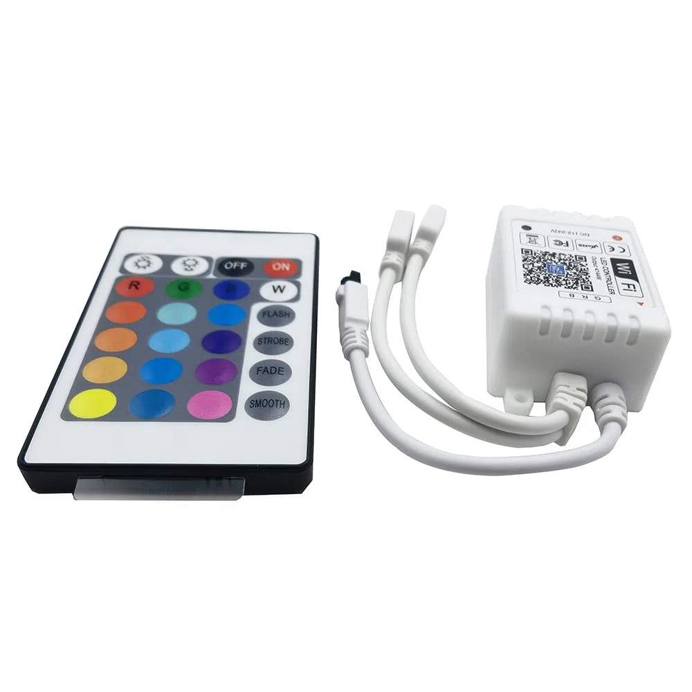 LED Smart WiFi Controller IR 4 PIN RGB Fernbedienung mit 24 Tasten LED Steuerung 2 way output 12v- 24v mit Alexa und Google Home für RGB Strip 2835 5050 Streifen 20 Dynamische Modi