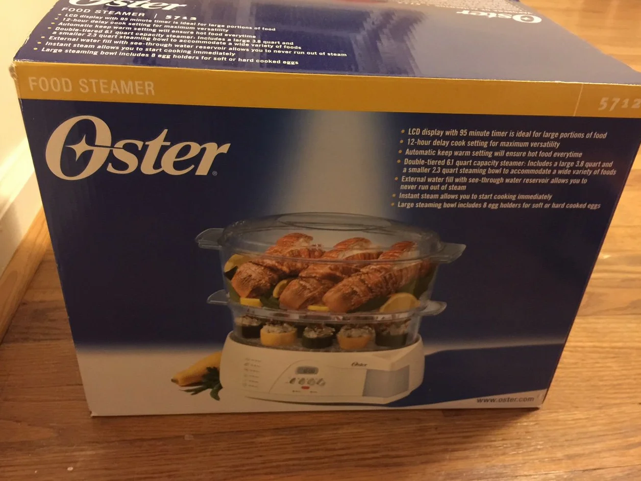 Oster 5712 Electronic 2-Tier 6.1-Quart Food Steamer, White