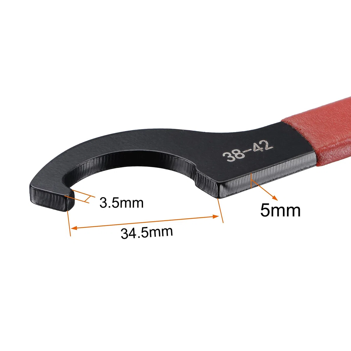 sourcing map C Hakenschlüssel Spannzangenfutter für Rundmutter, mit rutschfestem Griff 38-42mm