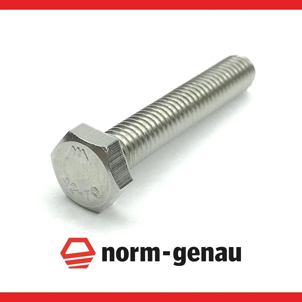 Sechskantschrauben DIN 933 M6x30 Edelstahl V2A A2-70 – 100 Stück, Vollgewinde, rostfreie Sechskantschrauben ISO 4017 | norm-genau®