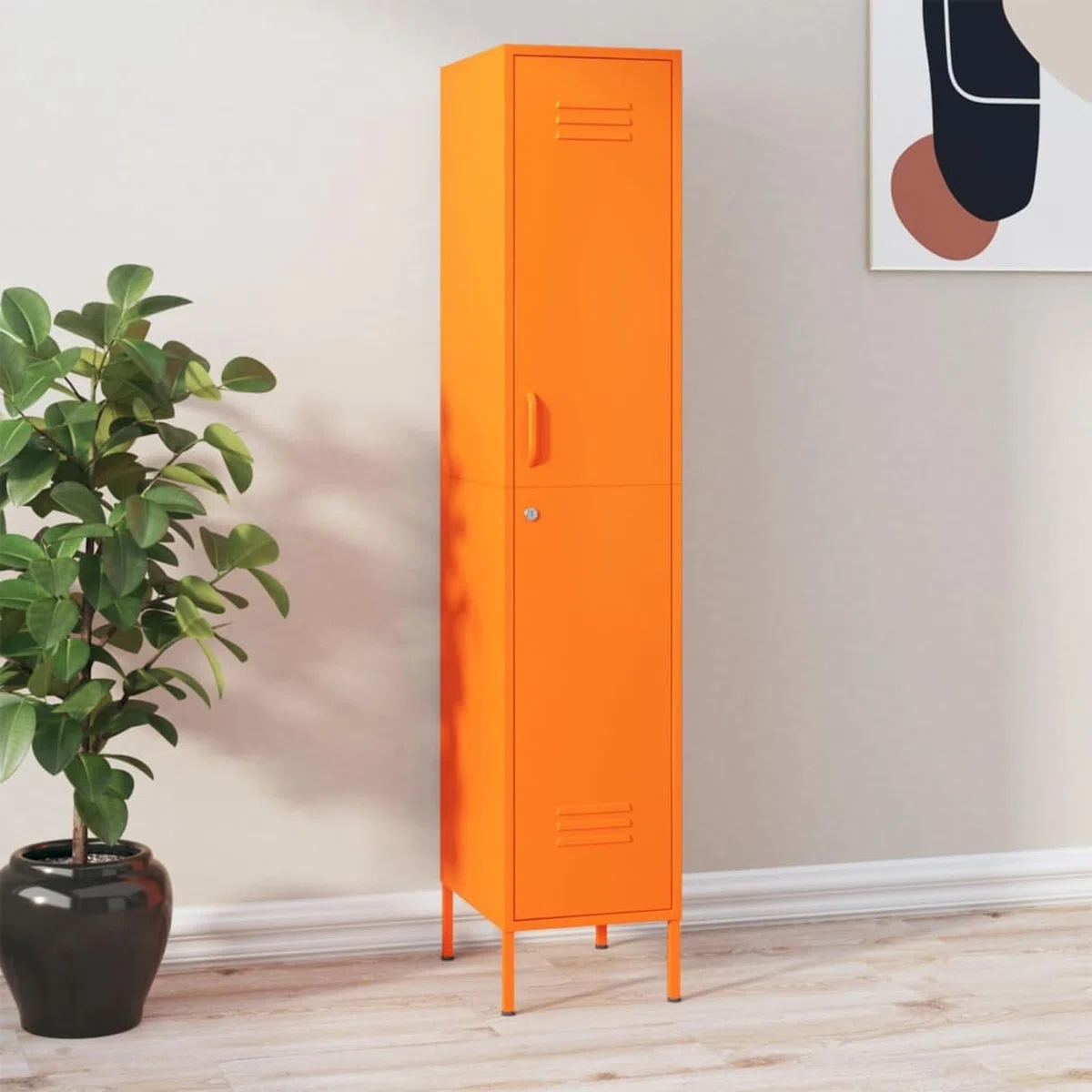 Schließfachschrank Spind Schrank Metallspind Metallschrank Schließfächer Spind Metall Orange 35x46x180 cm Stahl
